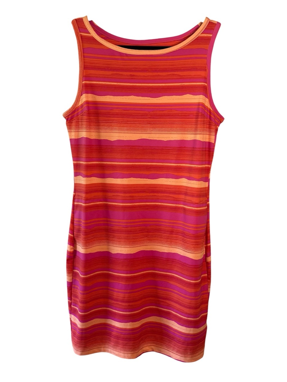 Columbia Chill River Printed Dress Orange Stripes